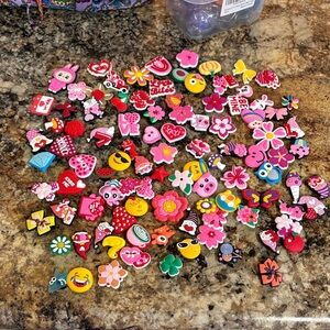 Bag of around 70 Colorful Shoe Charms Collection